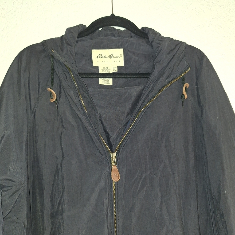 Eddie Bauer Black Nylon Trekker Trench Pockets Size Large - Picture 3 of 11